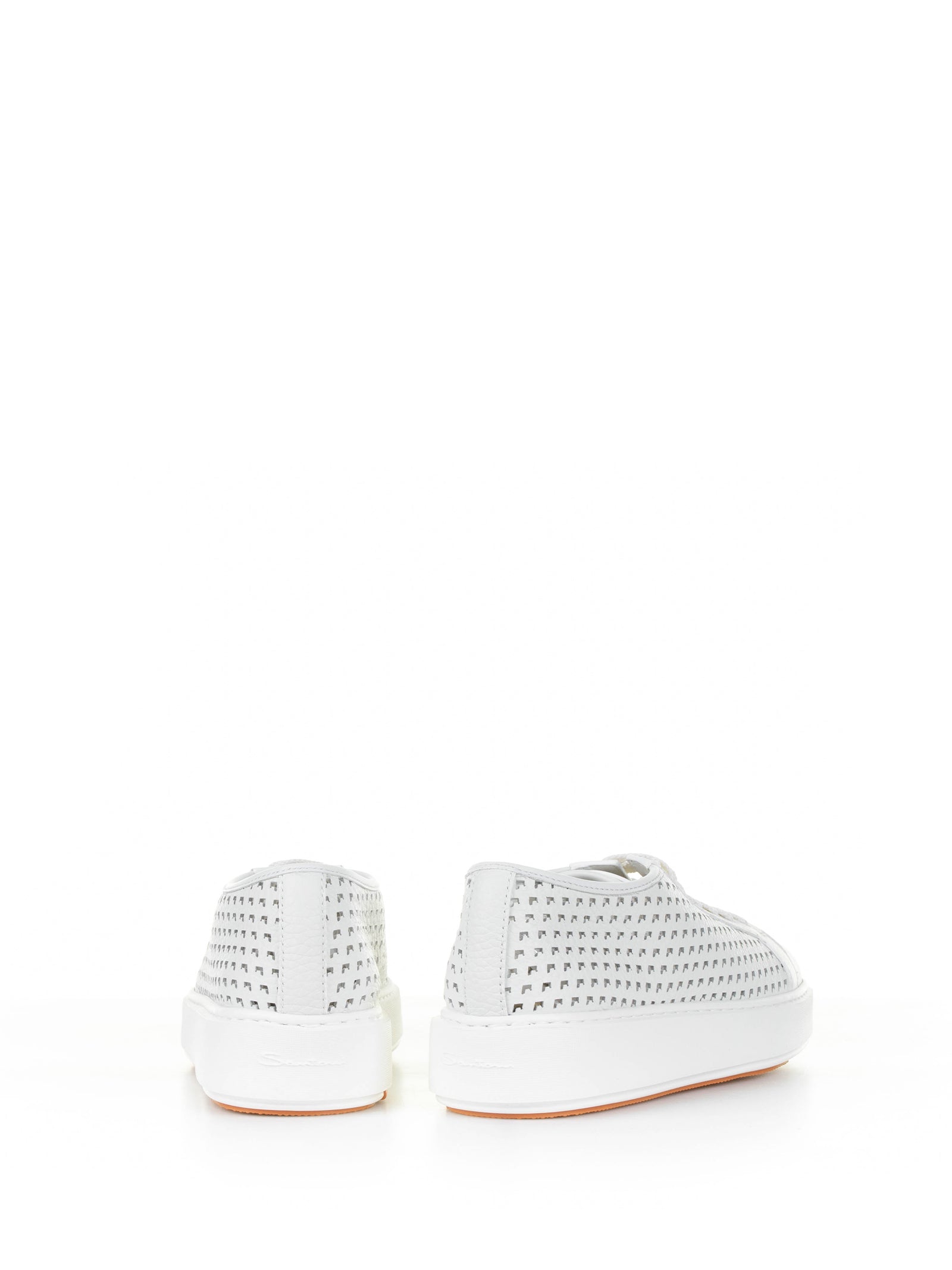 SANTONI Perforated Leather Sneaker for Women