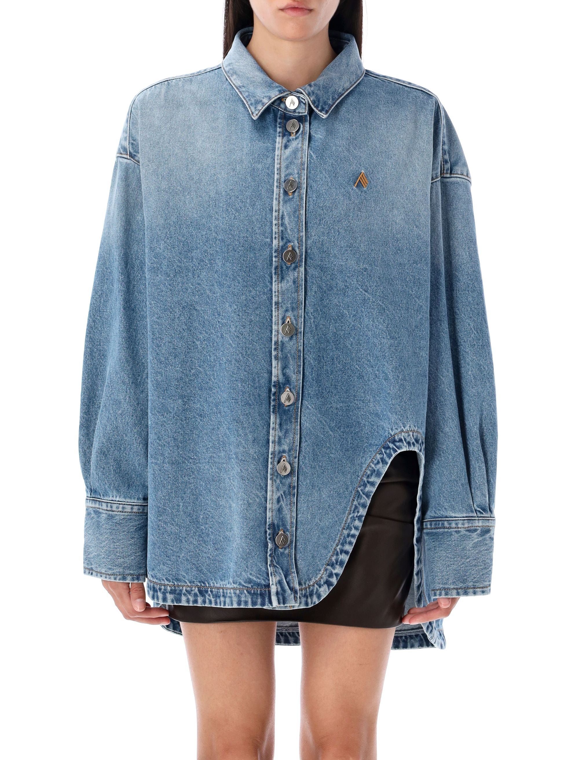 THE ATTICO Oversized Denim Shirt Jacket - Size 40