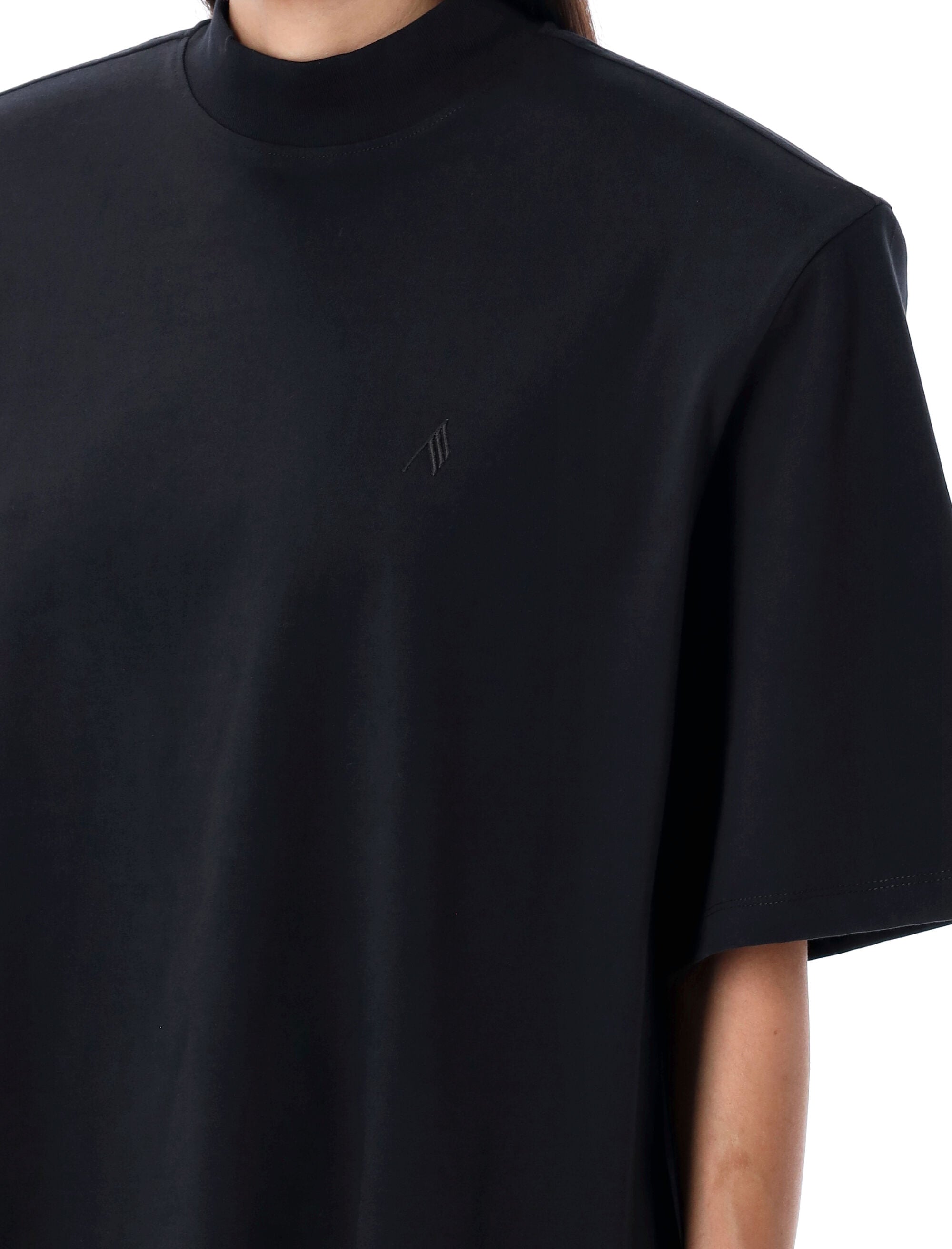THE ATTICO Cotton T-Shirt with Removable Shoulder Pads - Size 40