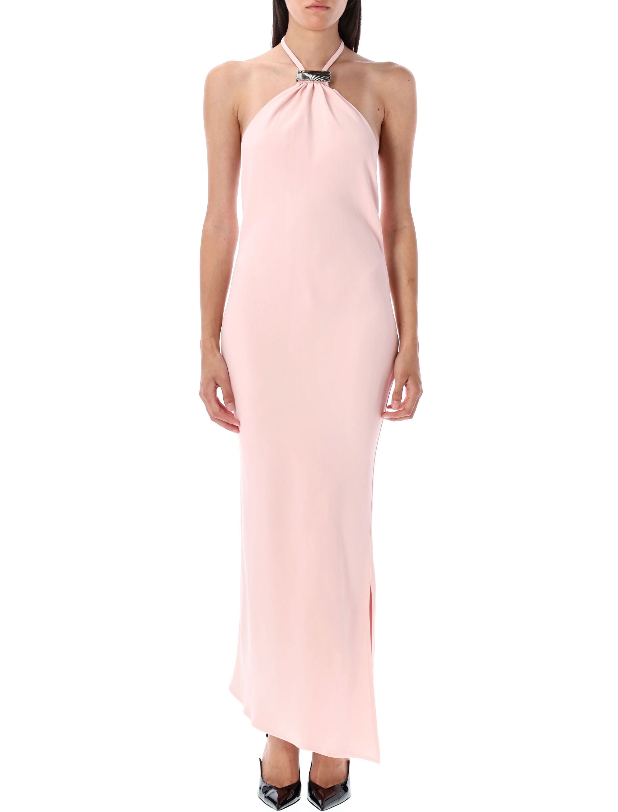 THE ATTICO Chic Halterneck Midi Dress with Asymmetric Hem
