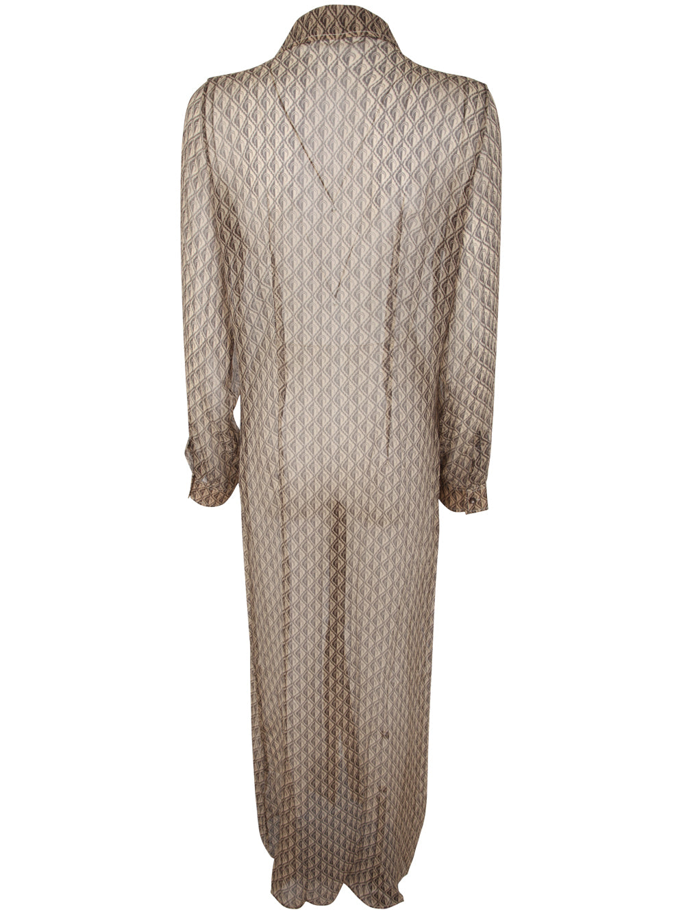 MARINE SERRE Silk Crepon Button-Up Dress