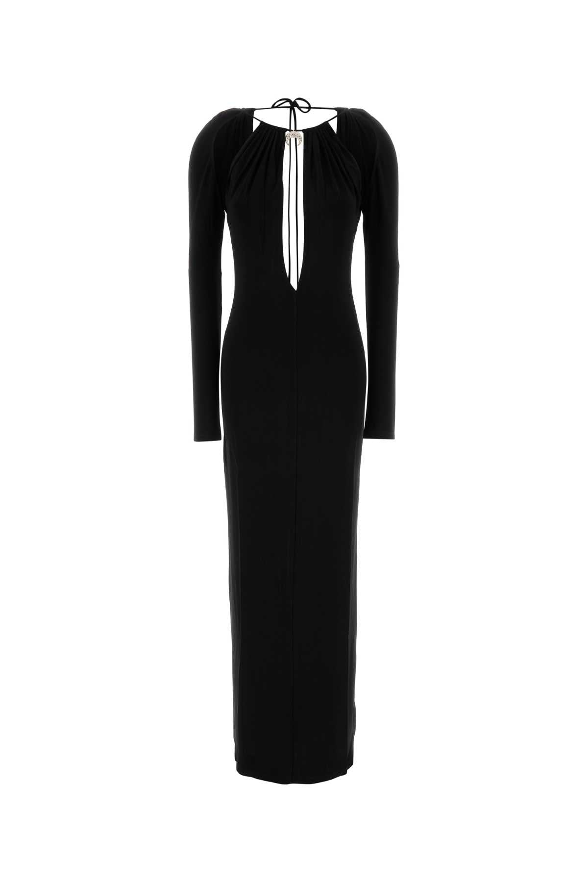 MARINE SERRE Draped Long Sleeve T-Shirt Maxi Dress