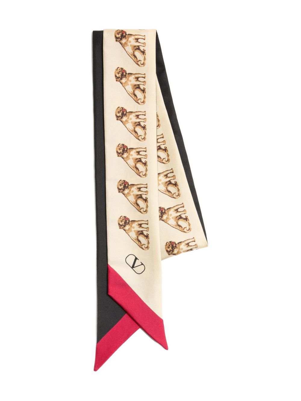 VALENTINO GARAVANI Printed Silk Foulard with VLogo Signature