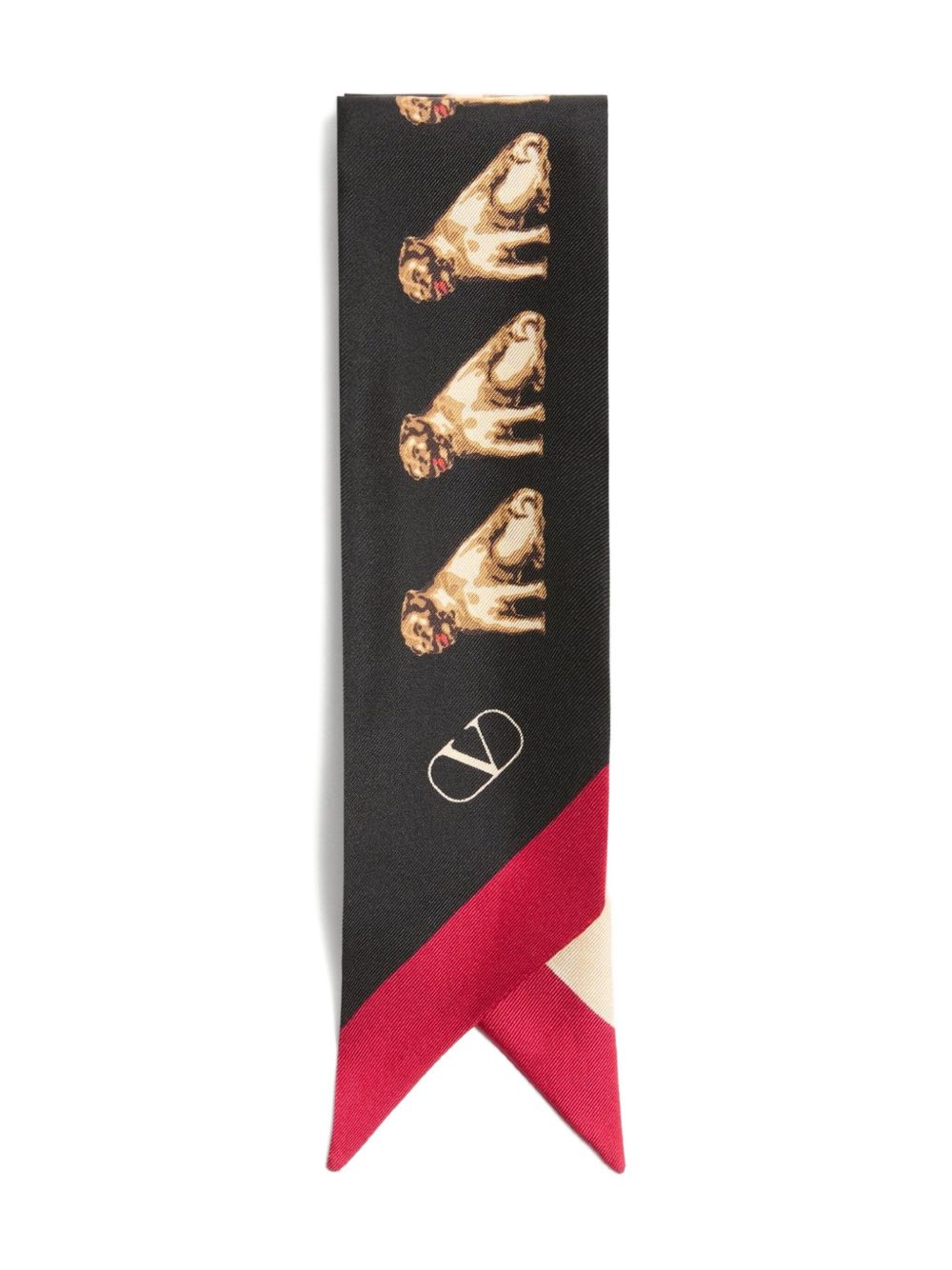 VALENTINO GARAVANI Printed Silk Foulard with VLogo Signature