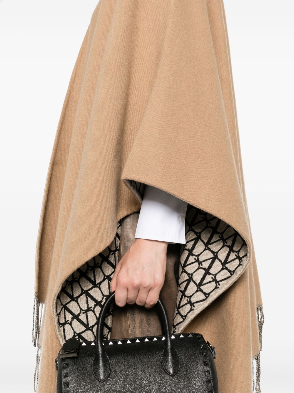 VALENTINO Fringed Double Poncho Cape for Women