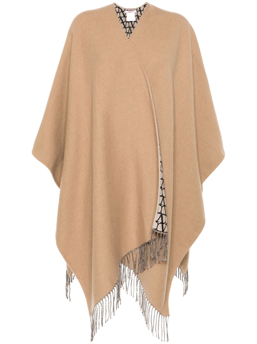 VALENTINO Fringed Double Poncho Cape for Women