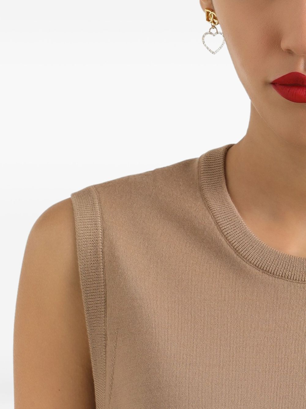 DOLCE & GABBANA Chic Heart-Shaped Mini Stud Earrings with Logo