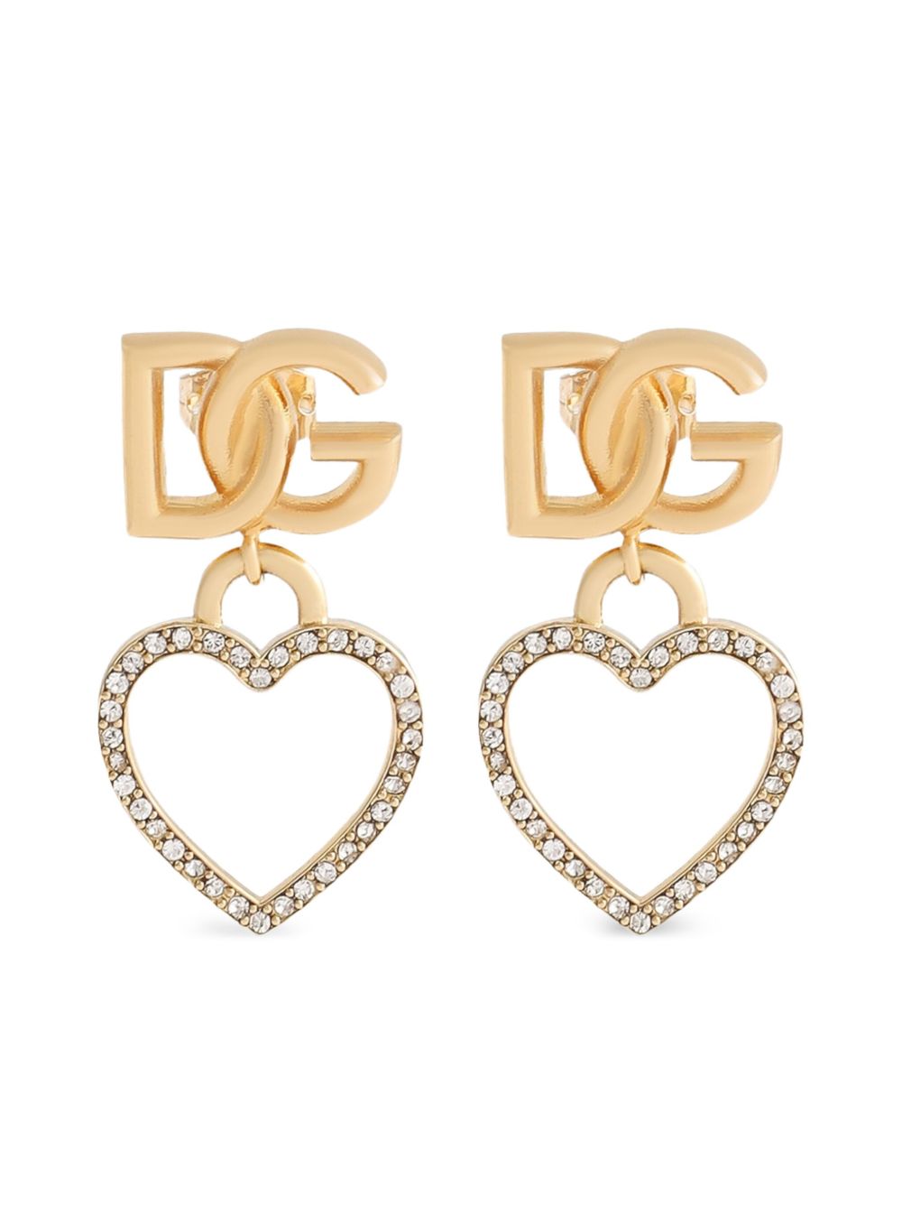 DOLCE & GABBANA Chic Heart-Shaped Mini Stud Earrings with Logo