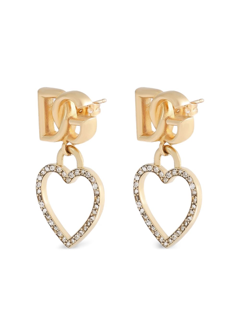 DOLCE & GABBANA Chic Heart-Shaped Mini Stud Earrings with Logo