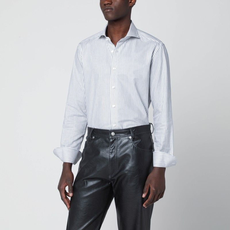 XACUS Tailored Fit Striped Travel Shirt for Men