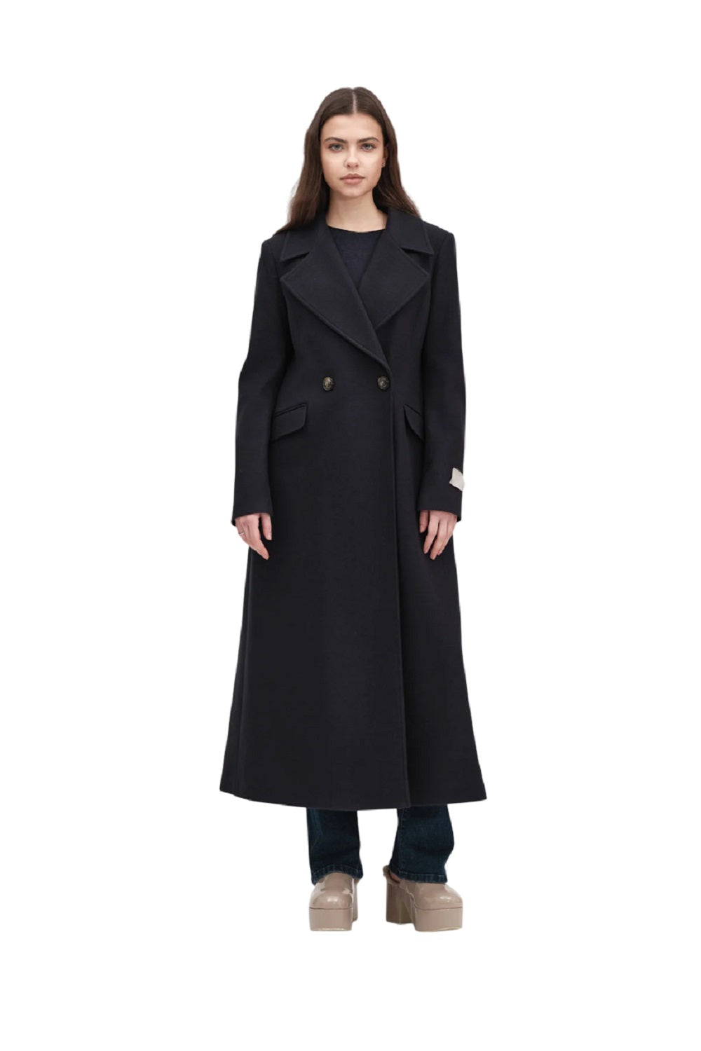 WHITE WISE Long Fitted Wool Blend Jacket