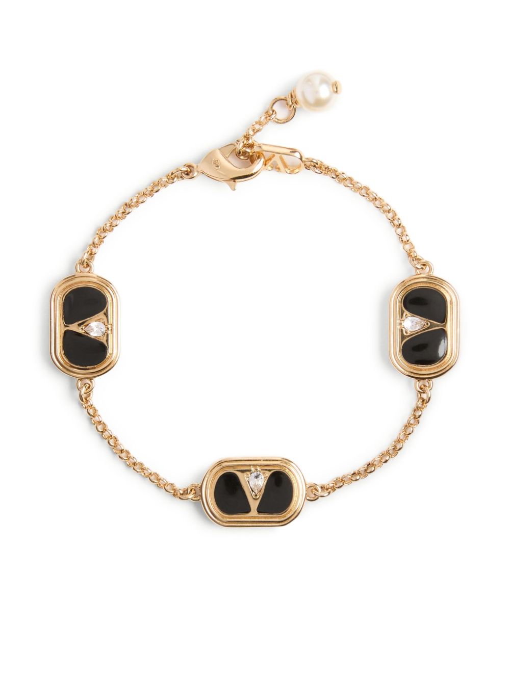 VALENTINO GARAVANI Vlogo Bracelet with Crystal Accents