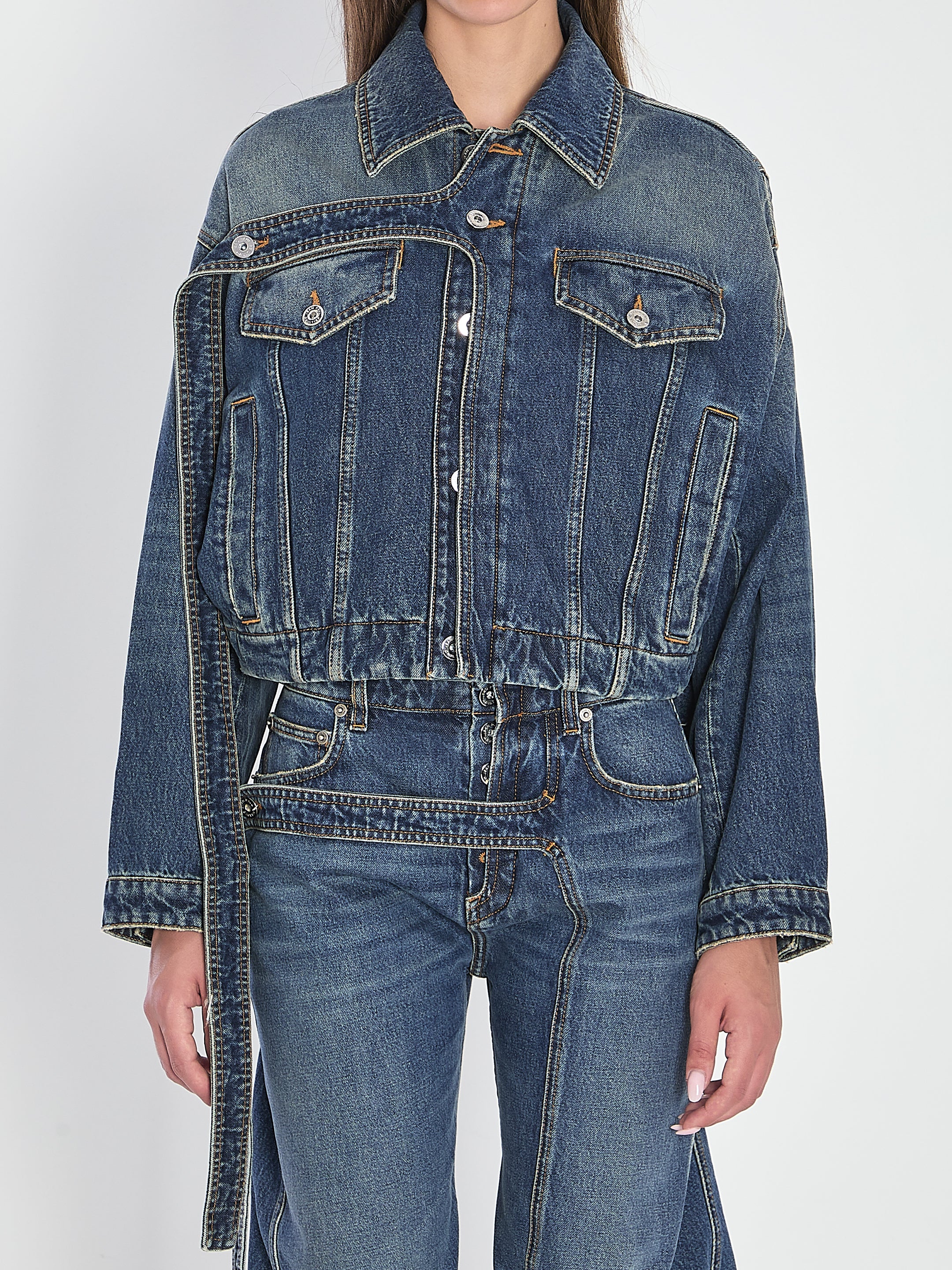 JEAN PAUL GAULTIER Strap Jacket in Denim - Loose Fit