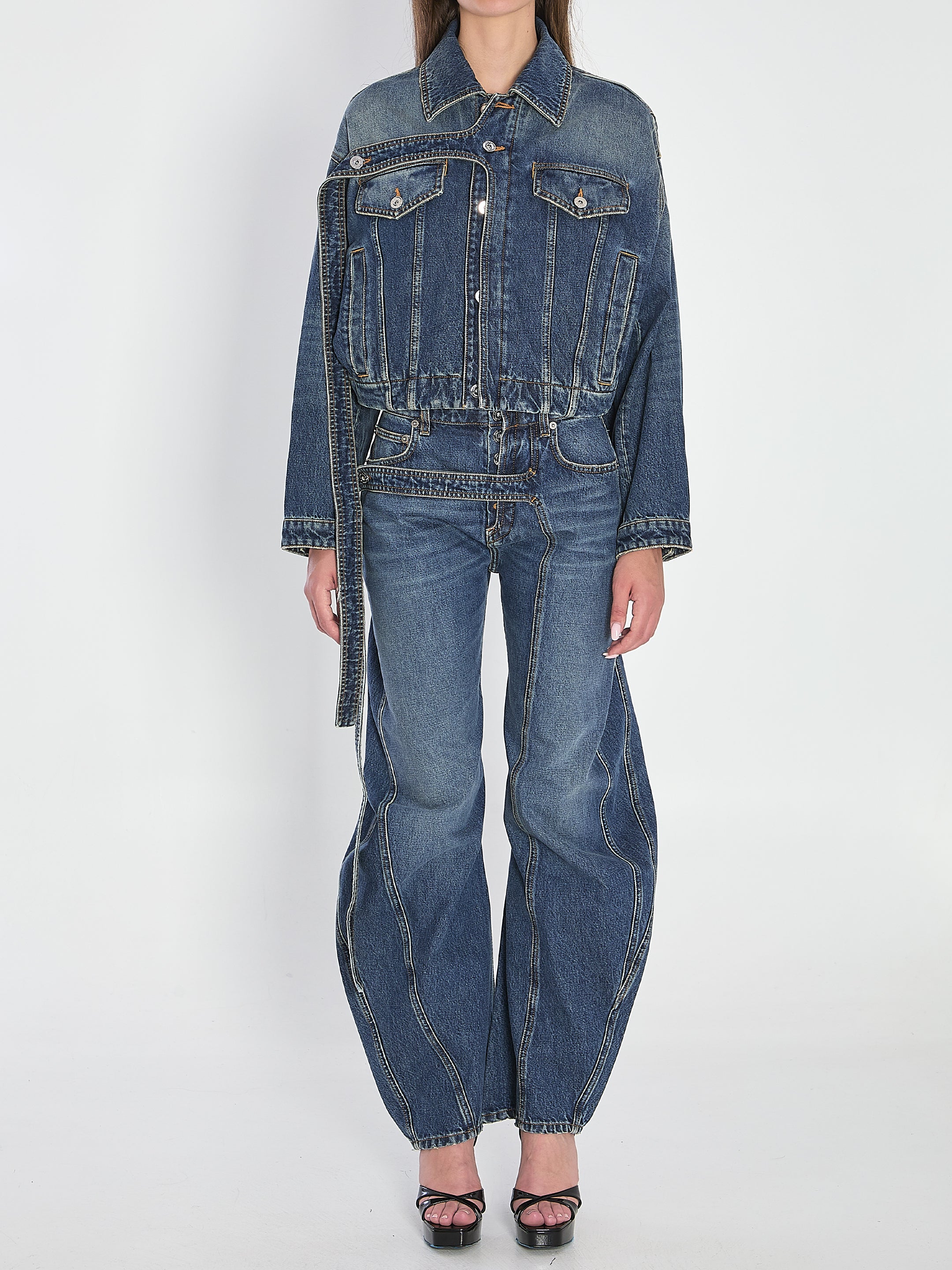 JEAN PAUL GAULTIER Strap Jacket in Denim - Loose Fit