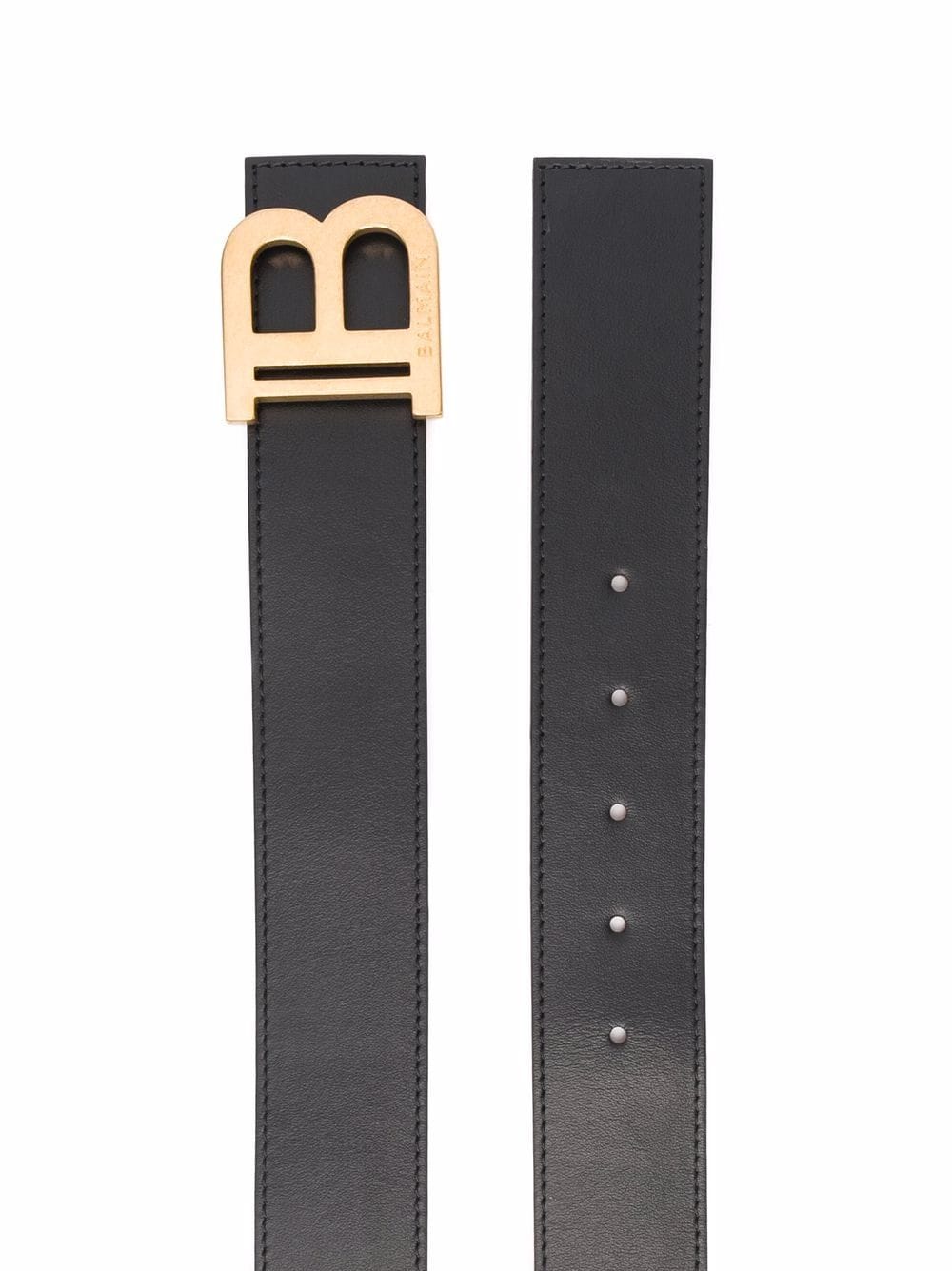 BALMAIN 4CM Calfskin Logo Plaque Belt