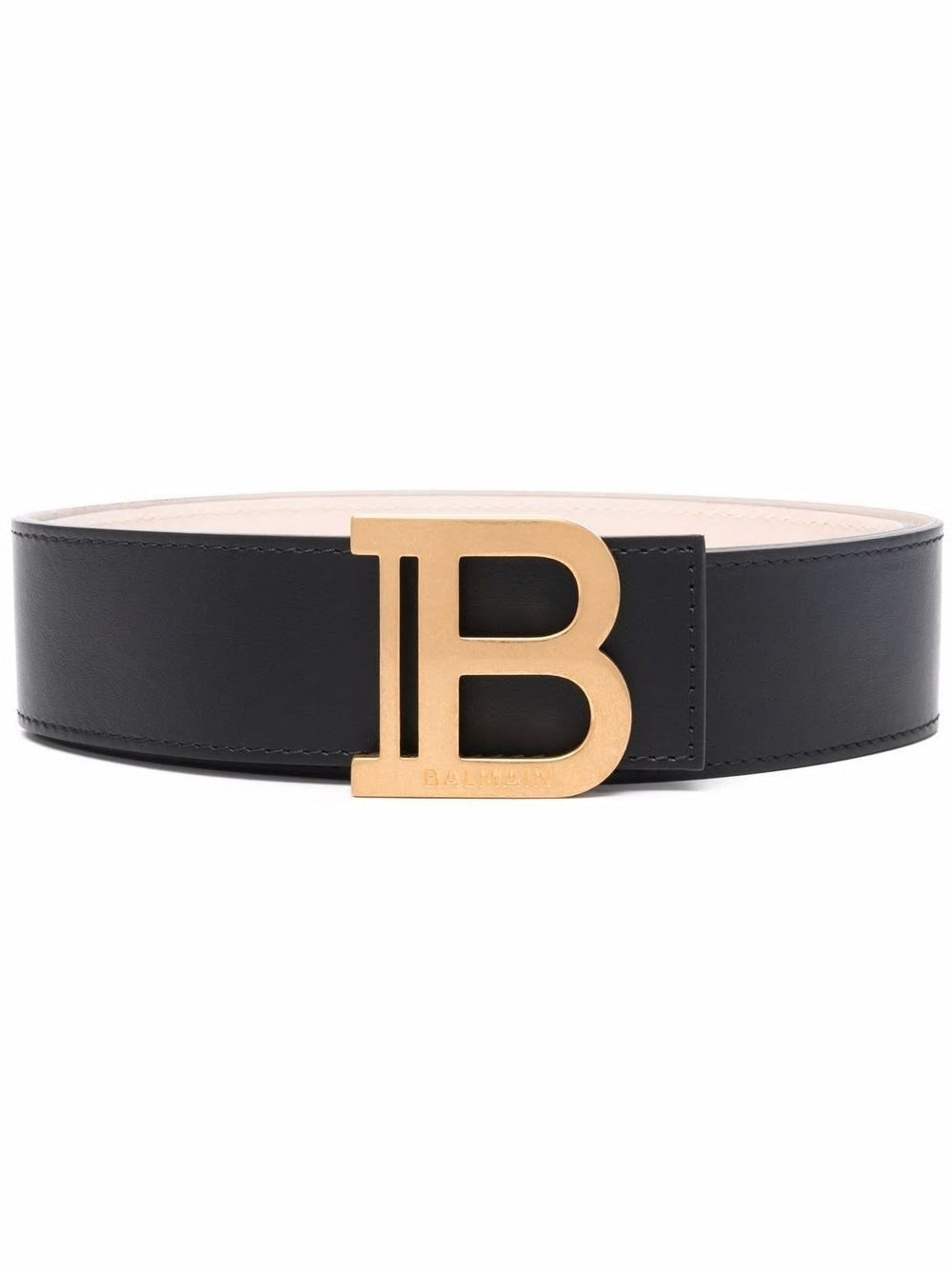 BALMAIN 4CM Calfskin Logo Plaque Belt