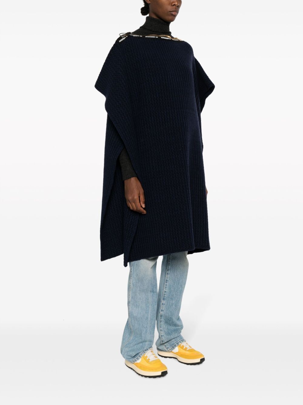 JW ANDERSON X APC Men's Chunky Ribbed Wool Poncho - Knee-Length