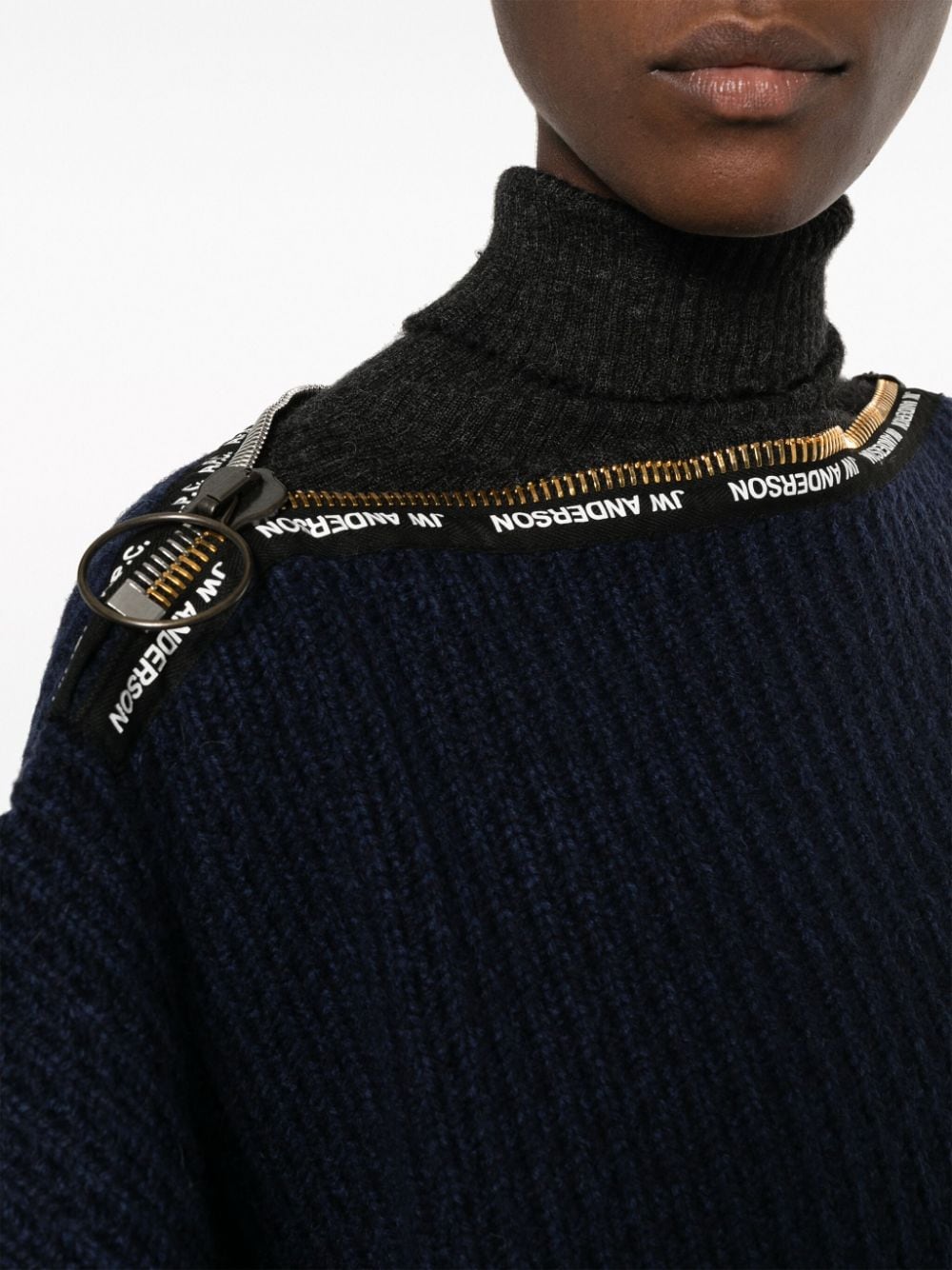 JW ANDERSON X APC Men's Chunky Ribbed Wool Poncho - Knee-Length