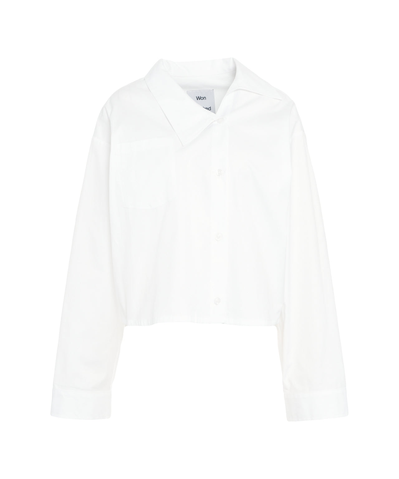 WON HUNDRED Cropped Blouse with Asymmetric Collar for Women