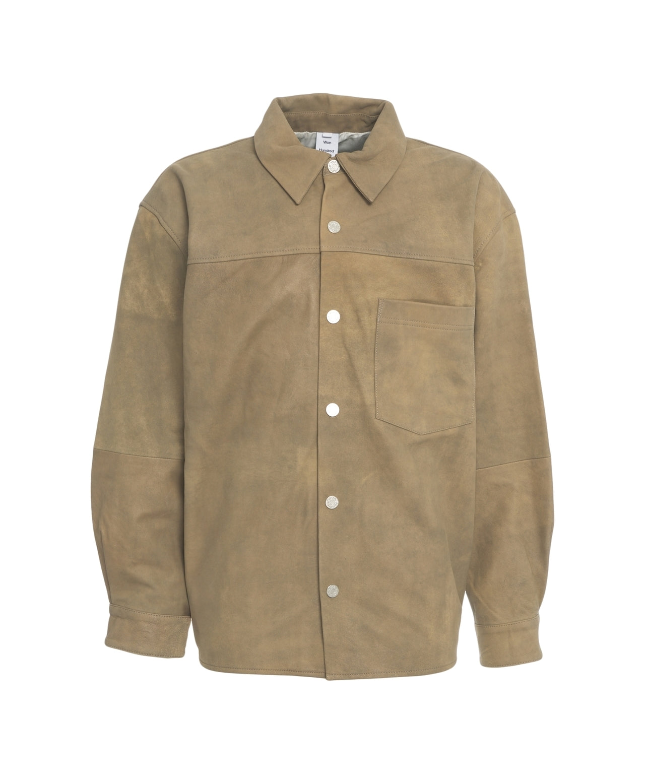 WON HUNDRED Oversized Suede Leather Overshirt - 'Zayne'