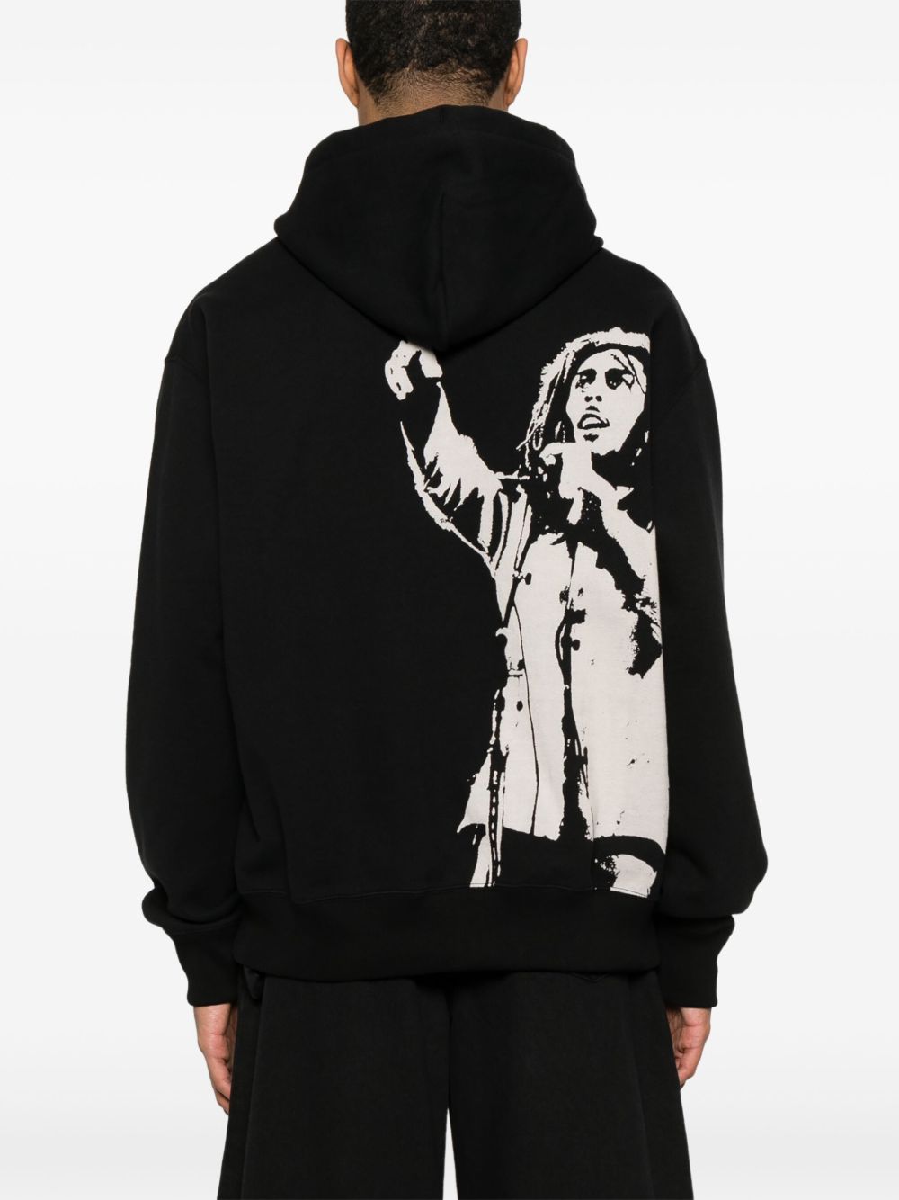 JUNYA WATANABE Printed Cotton Hoodie with Pouch Pocket for Men