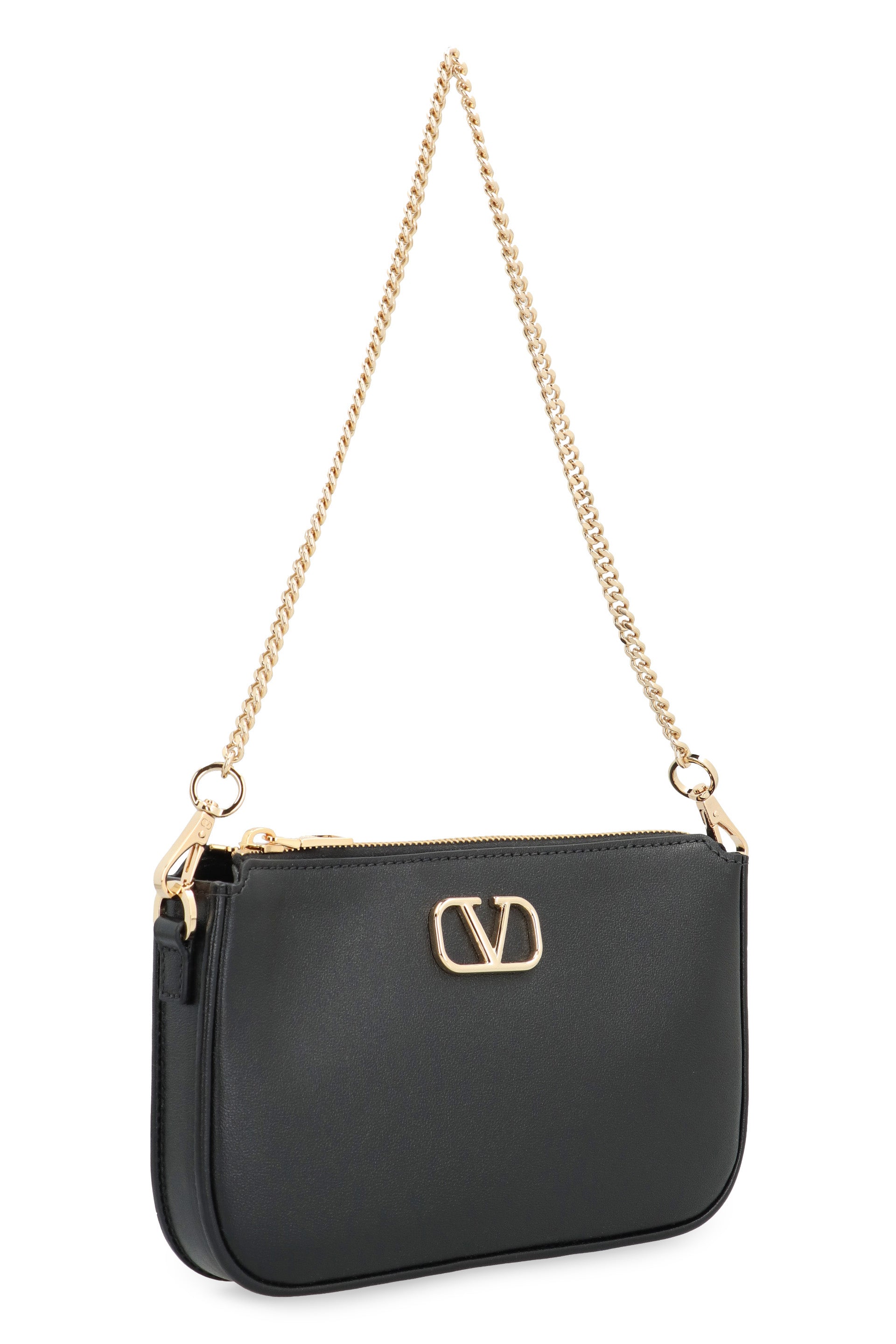 VALENTINO Mini V Logo Signature Leather Crossbody Handbag