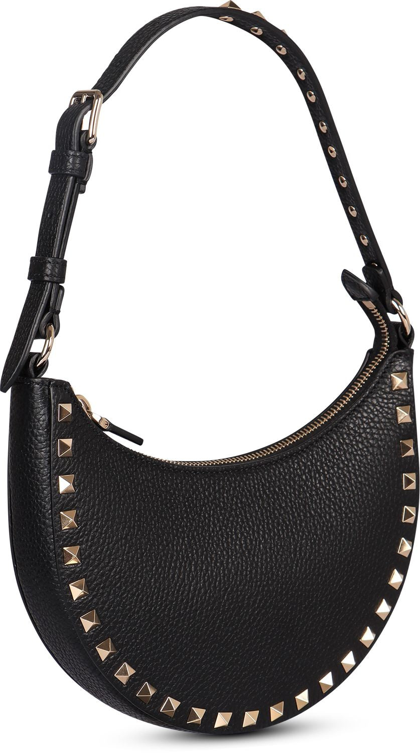 VALENTINO GARAVANI Mini Leather Hobo Handbag with Decorative Studs