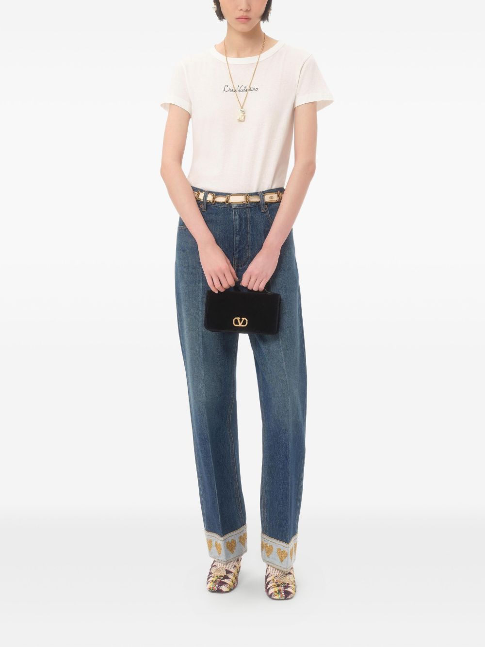 VALENTINO GARAVANI Signature Velvet Wallet on Chain