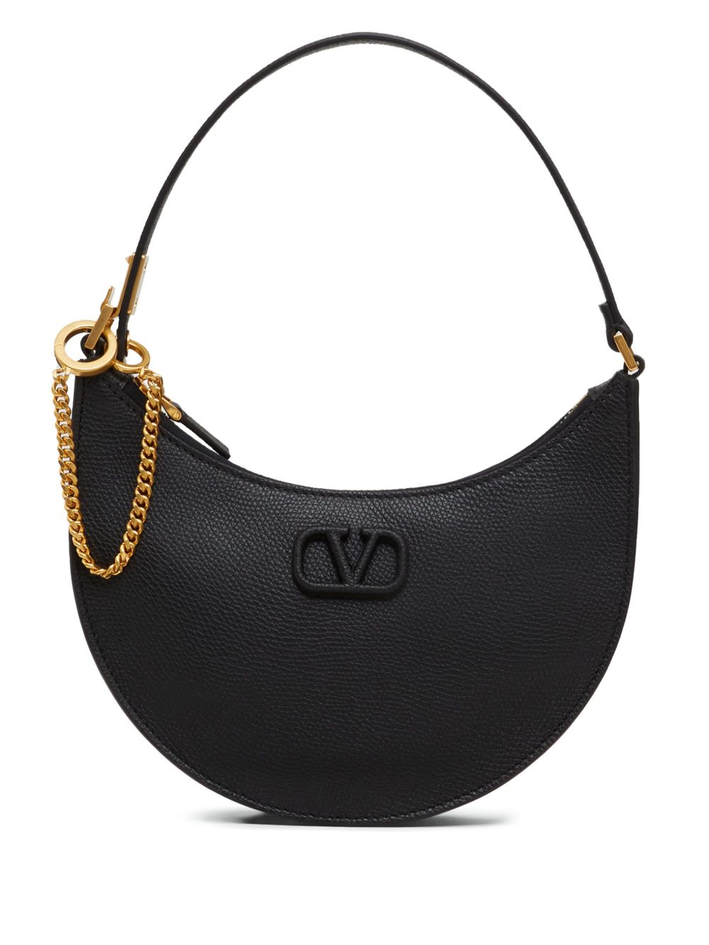 VALENTINO GARAVANI Mini Hobo Handbag with Chain-Link Detailing