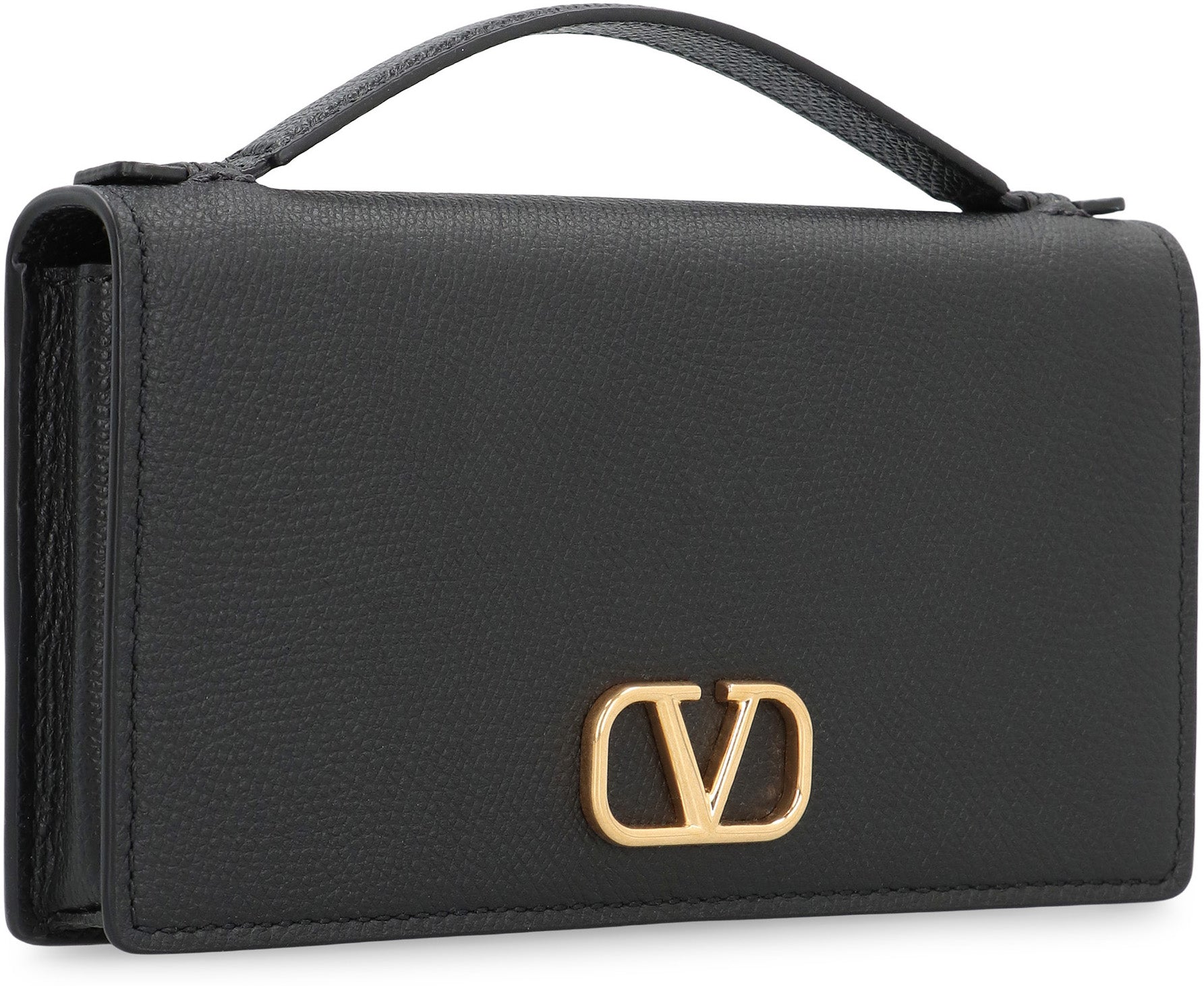 VALENTINO GARAVANI Mini Signature Leather Wallet on Chain