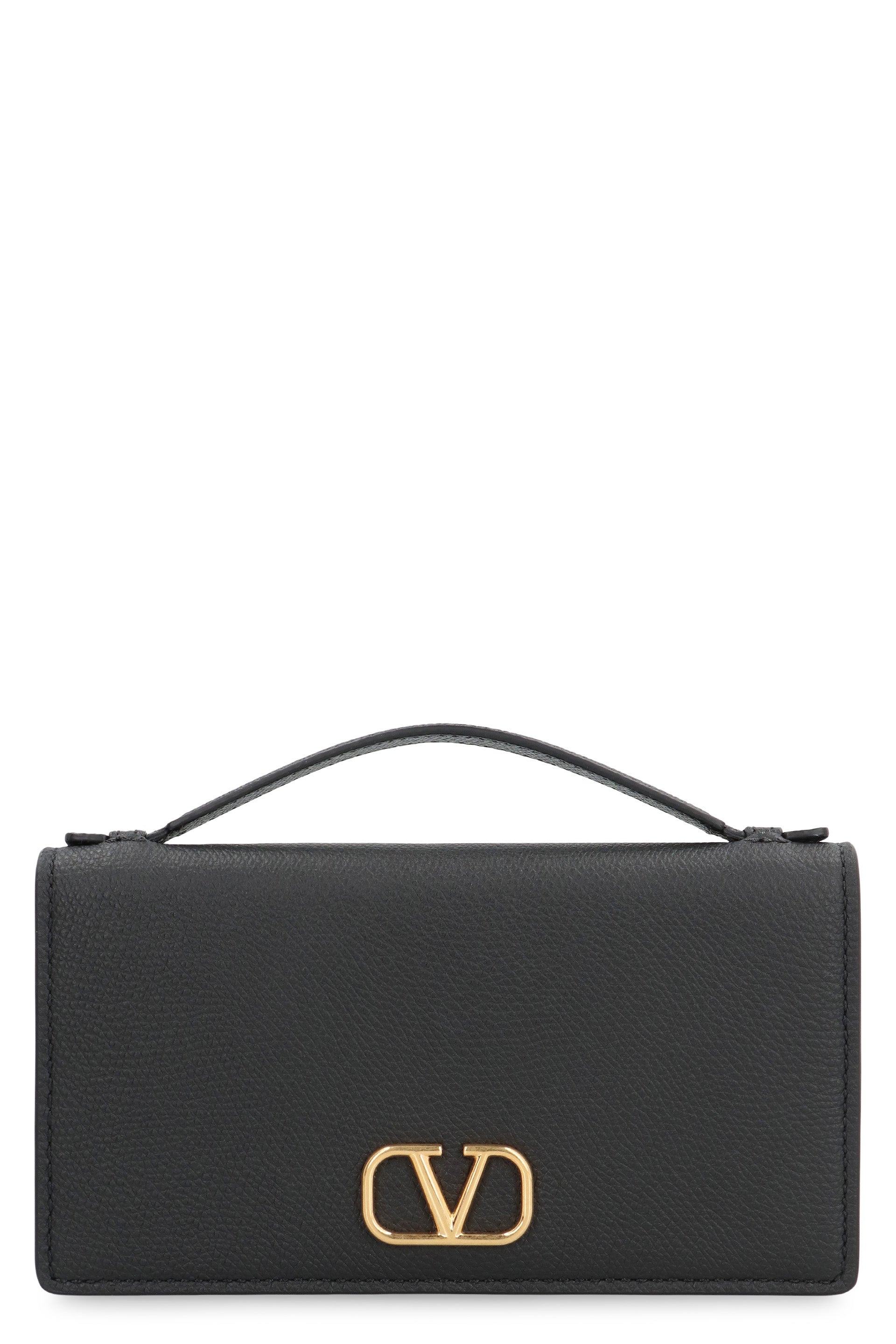 VALENTINO GARAVANI Mini Signature Leather Wallet on Chain