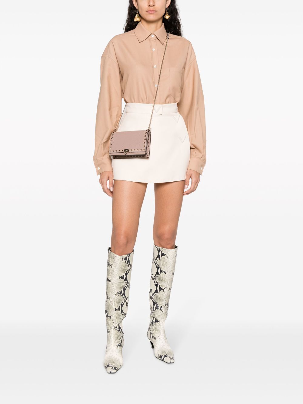 VALENTINO GARAVANI Mini Leather Handbag with Rockstud Details