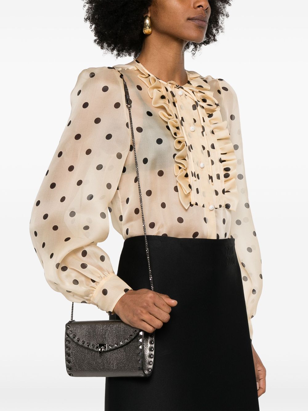 VALENTINO GARAVANI Mini Leather Rockstud Handbag with Strap