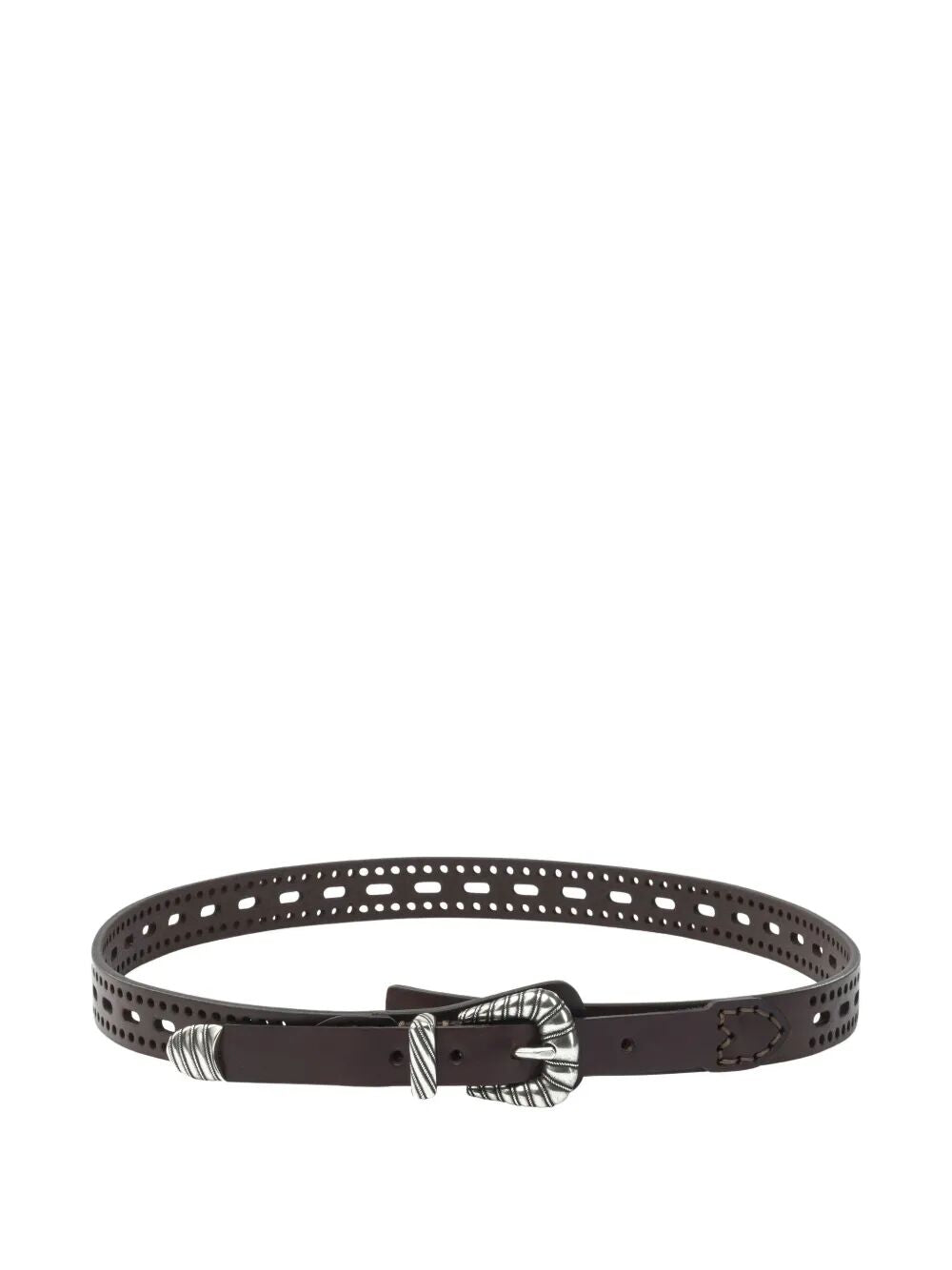 ETRO Leather Belt with Perforated Details - 2.5 cm Width