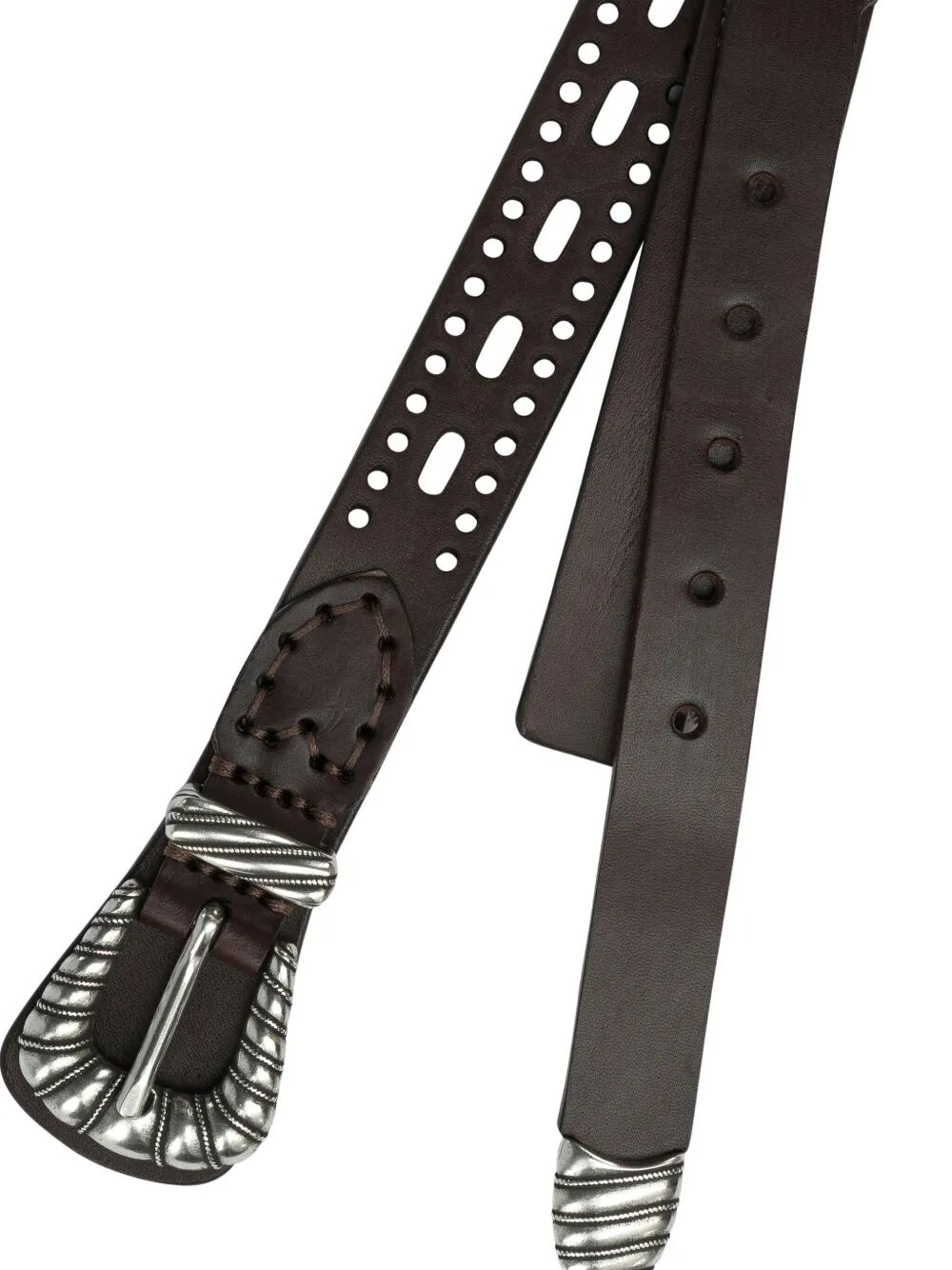 ETRO Leather Belt with Perforated Details - 2.5 cm Width
