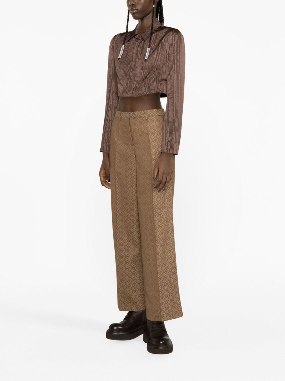 MARINE SERRE High-Waisted Moon Pattern Tailoring Trousers