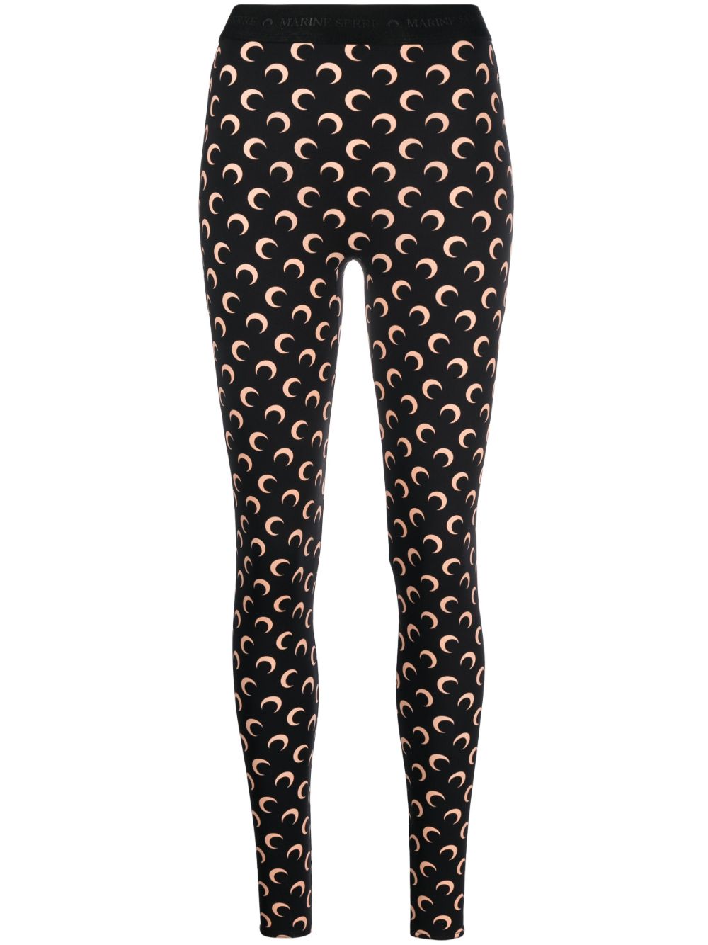 MARINE SERRE Crescent Moon Print Ankle-Length Leggings