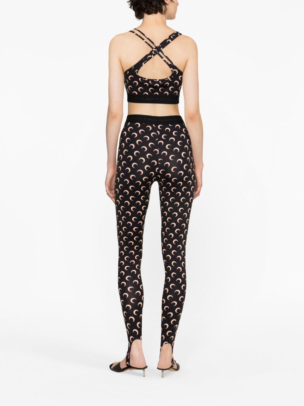 MARINE SERRE Crescent Moon Print Ankle-Length Leggings