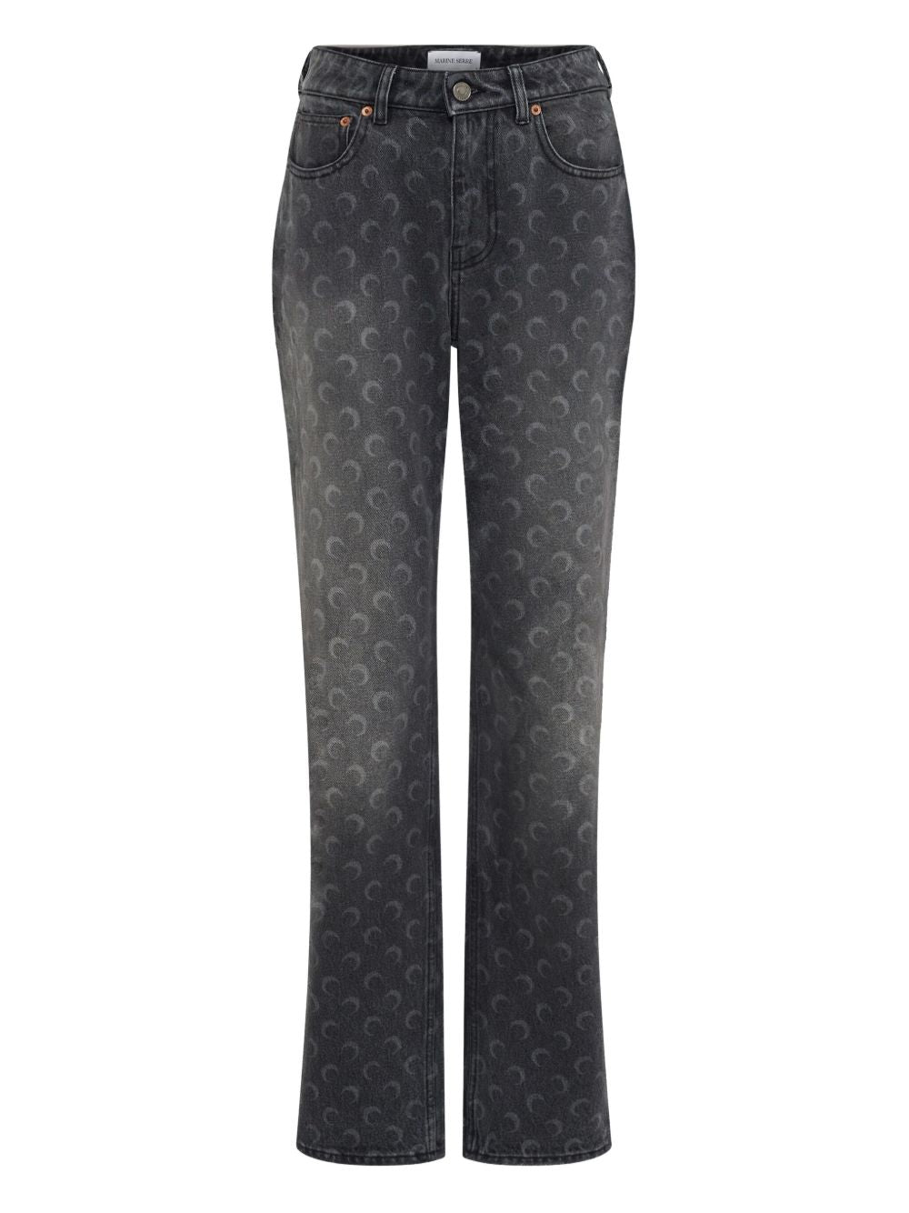 MARINE SERRE Moon Print Denim Jeans for Women - Straight Leg