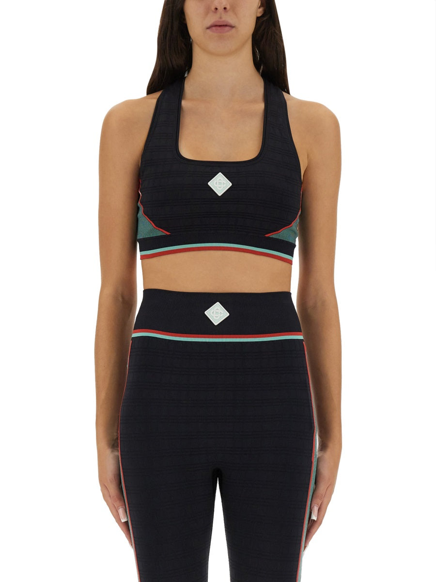 CASABLANCA Recycled Polyamide Sports Bra Top - Size S