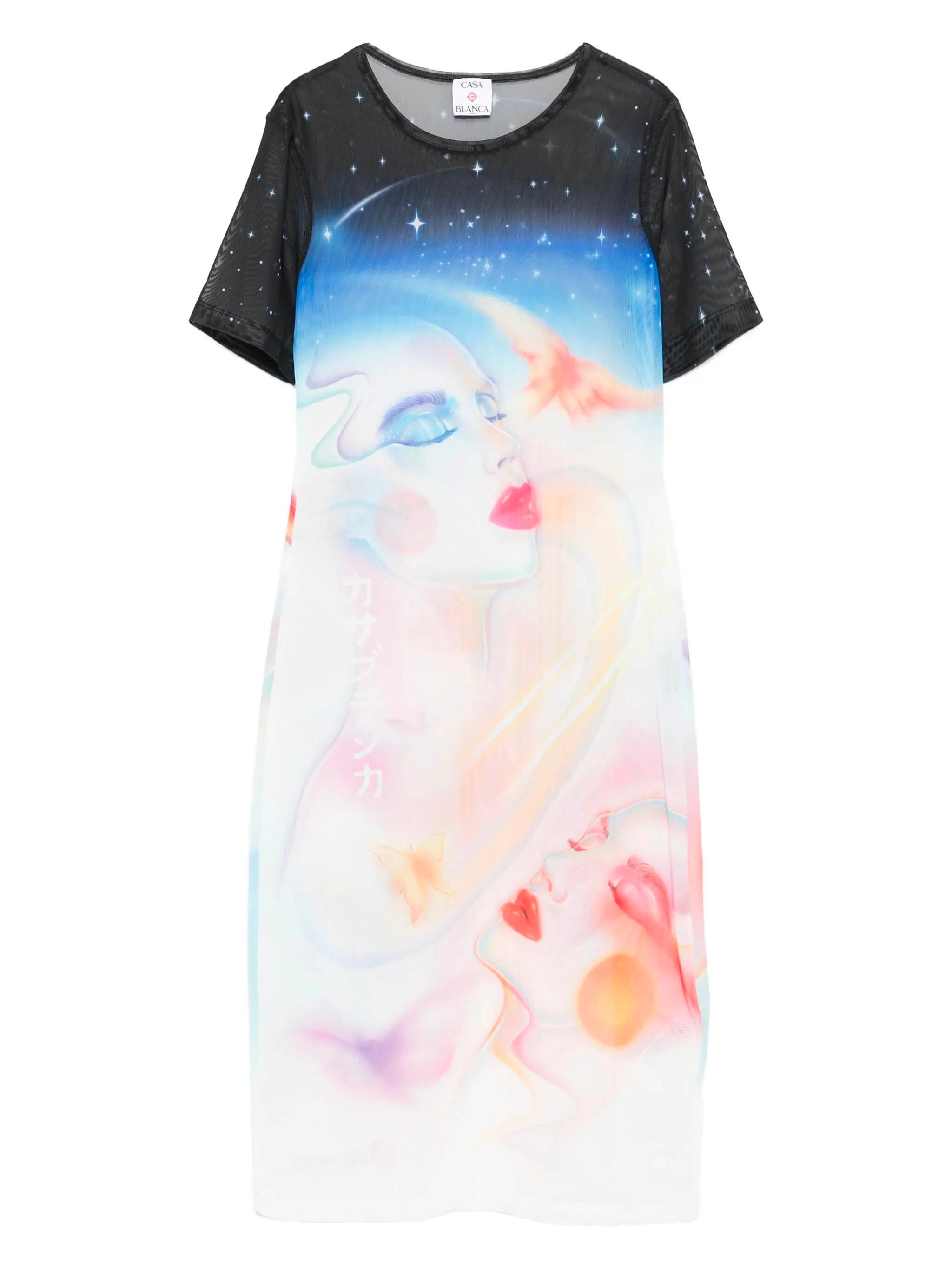CASABLANCA Galactic Connection Mini Mesh Dress