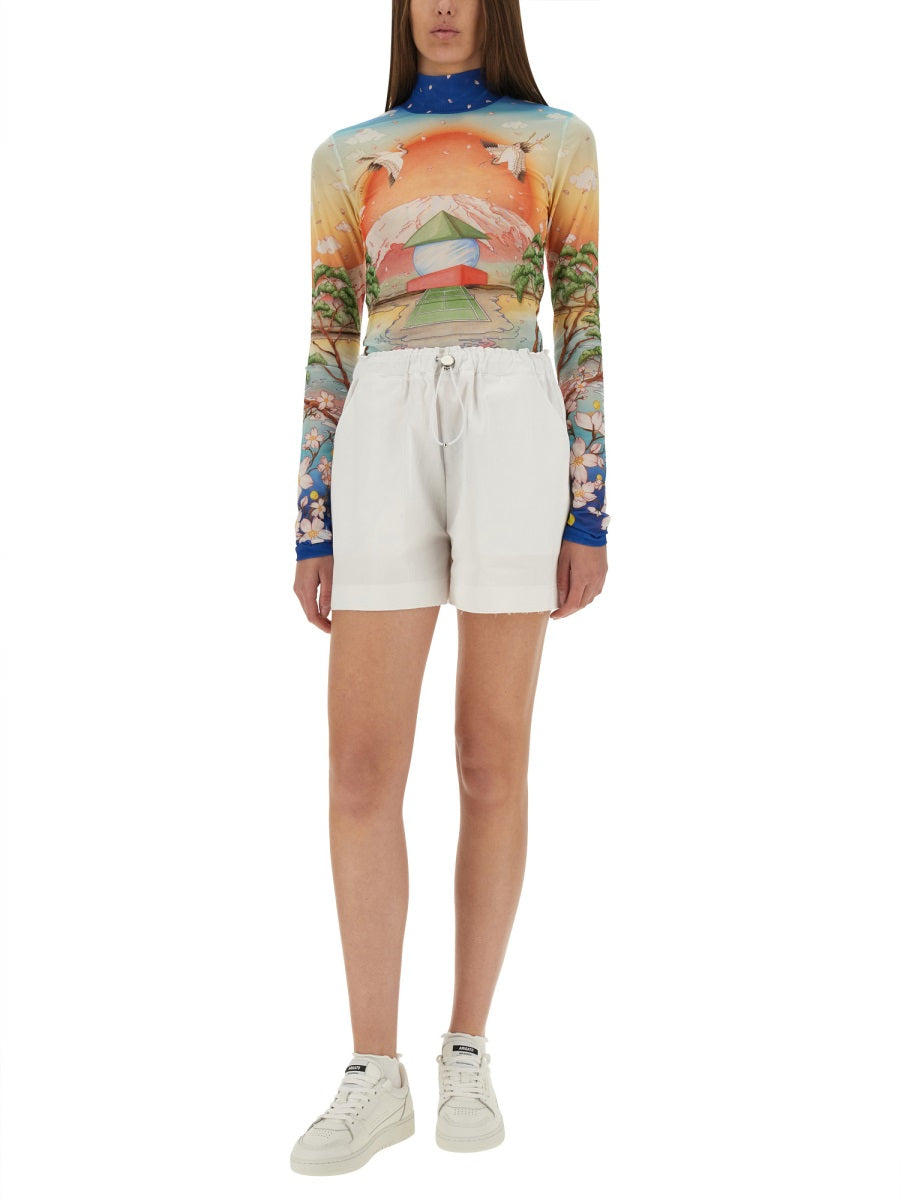 CASABLANCA Slim Fit Tennis Club Mesh Top - Size S