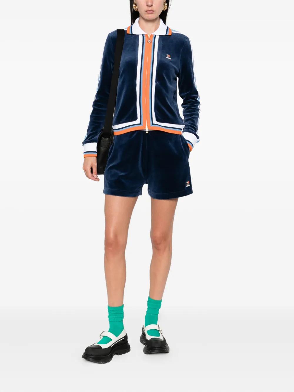 CASABLANCA Mini Velvet Shorts with Side Stripe