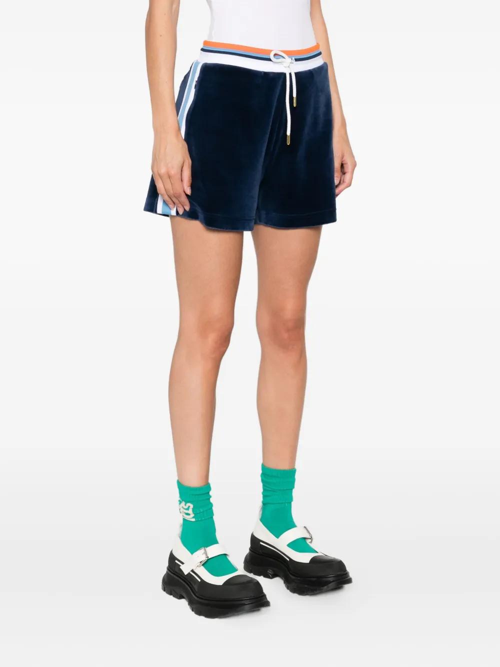 CASABLANCA Mini Velvet Shorts with Side Stripe