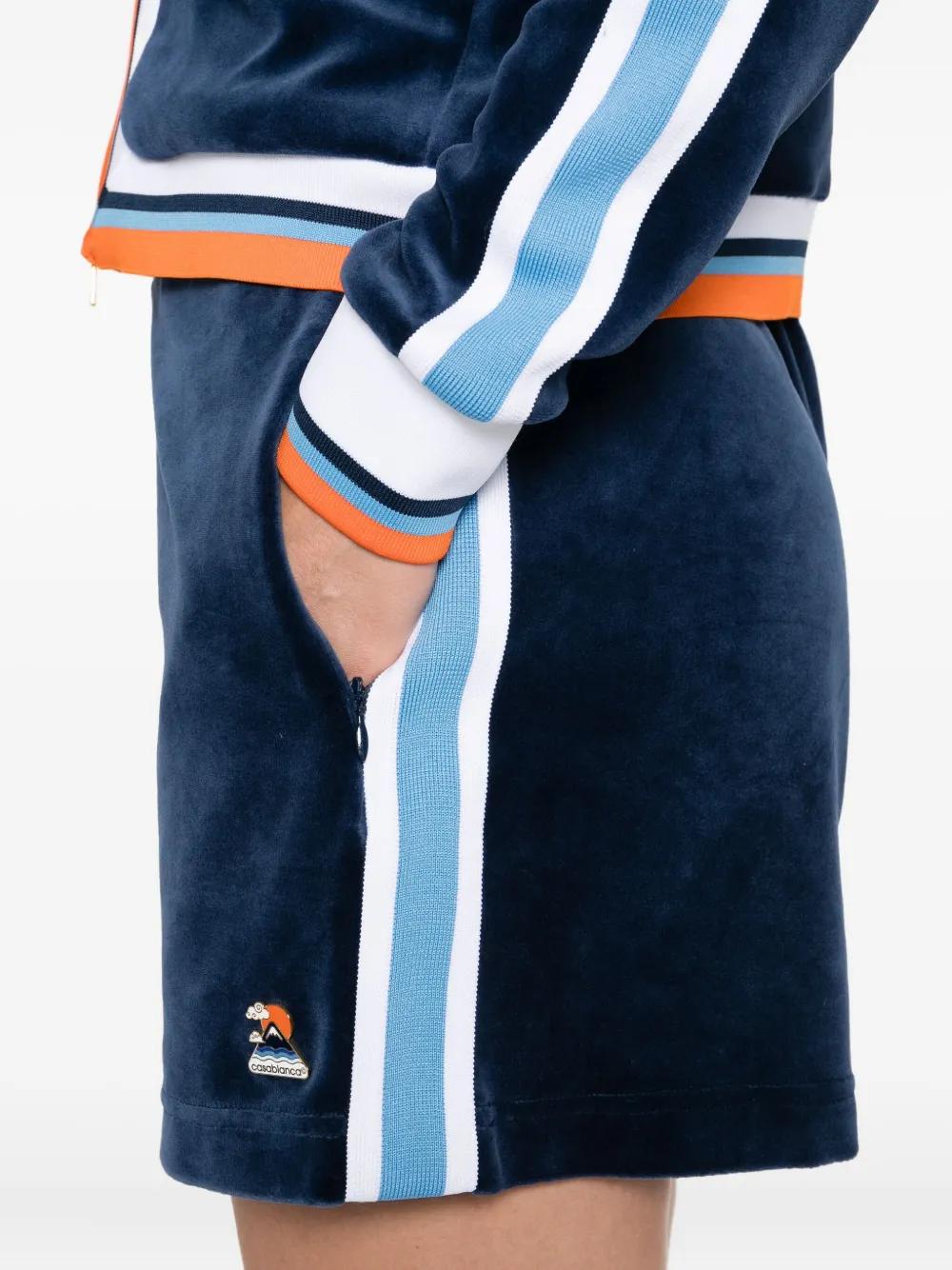 CASABLANCA Mini Velvet Shorts with Side Stripe