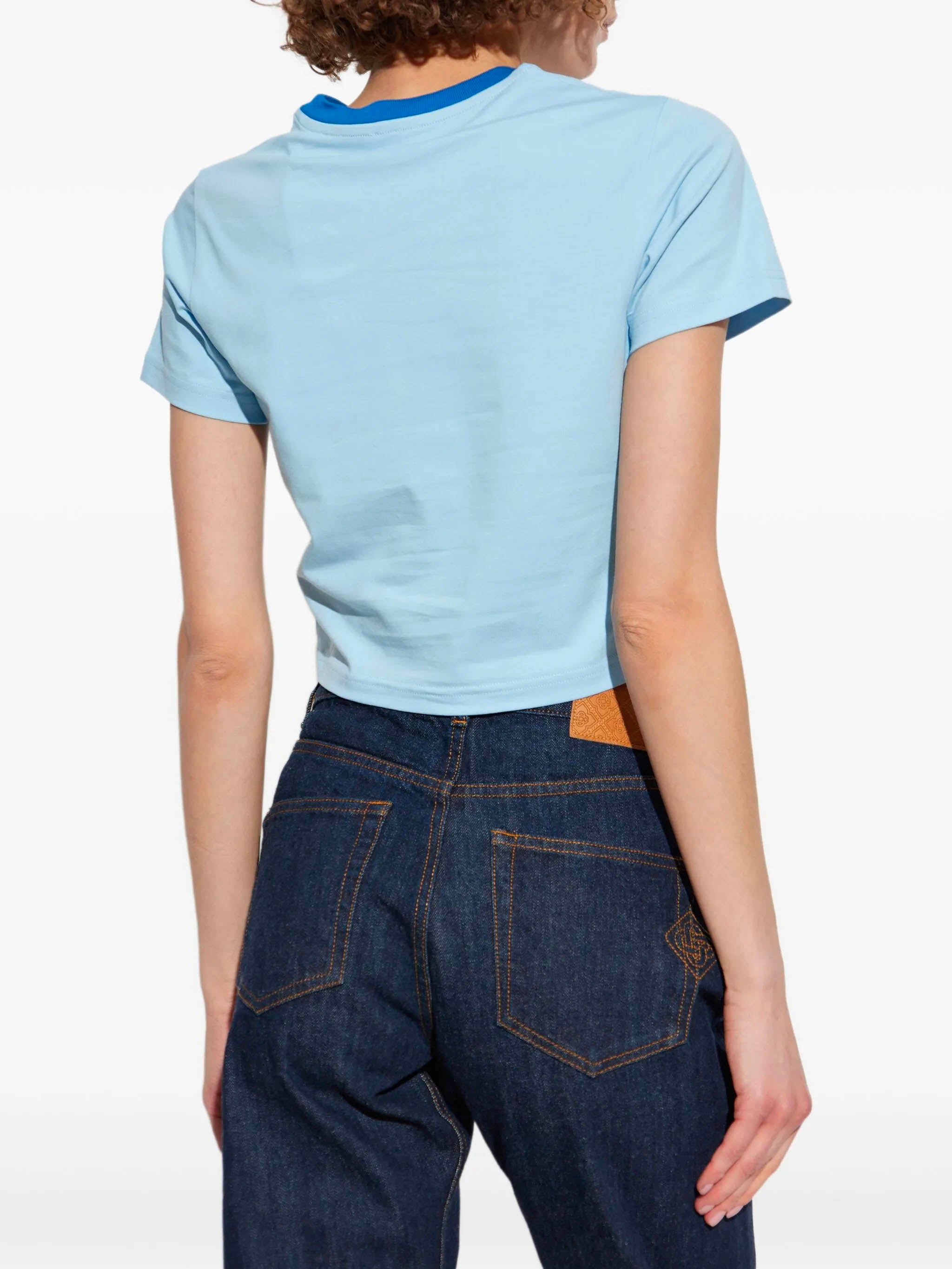 CASABLANCA Cropped Crewneck T-Shirt