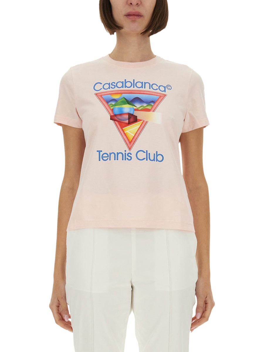 CASABLANCA Multicolour Organic Cotton T-Shirts for Women - FW25 Collection