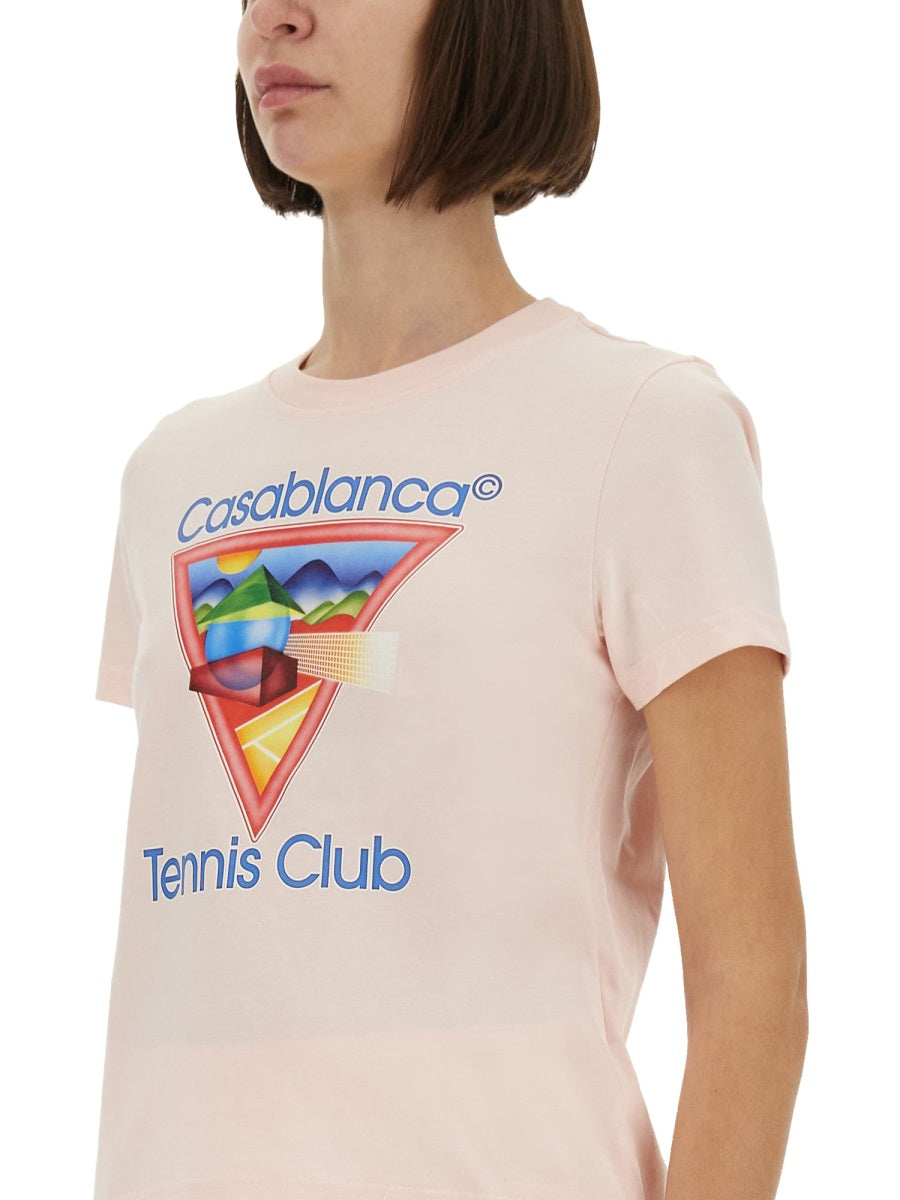 CASABLANCA Multicolour Organic Cotton T-Shirts for Women - FW25 Collection