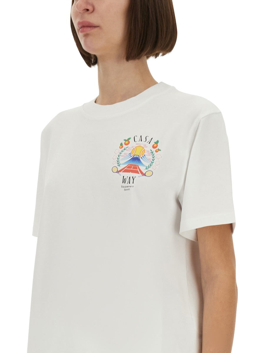 CASABLANCA Multicolour Organic Cotton T-Shirt for Women - FW25 Collection