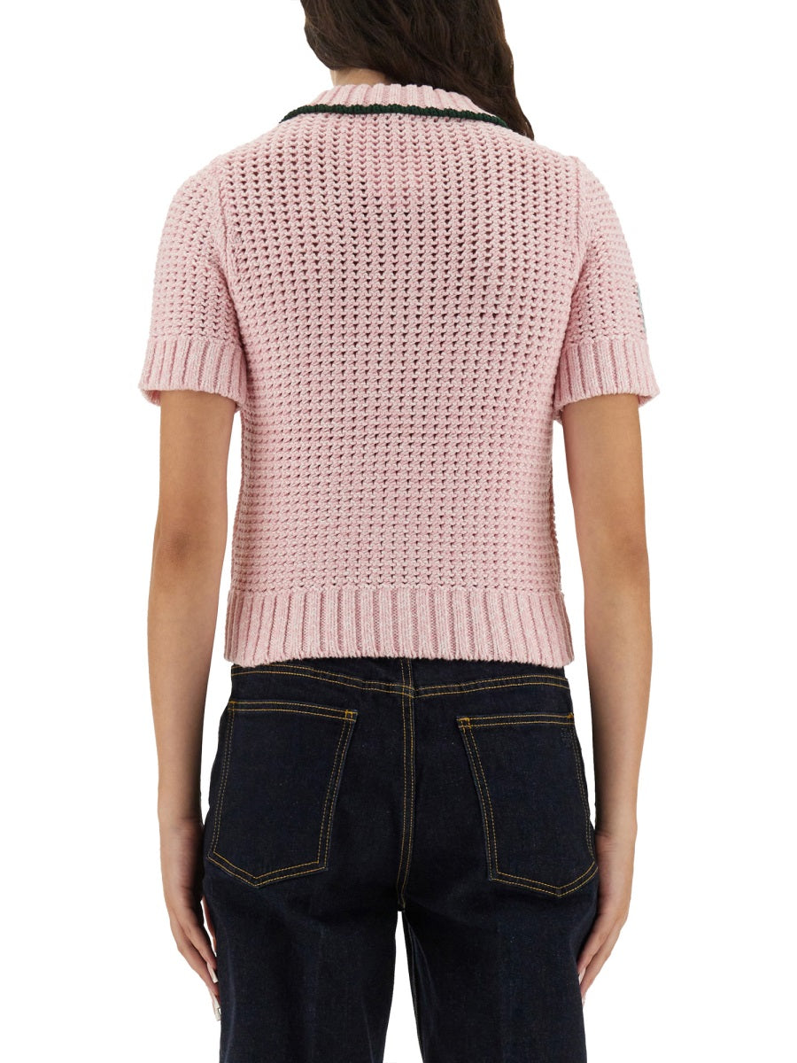 CASABLANCA Cropped Fit Cotton Polo Shirt